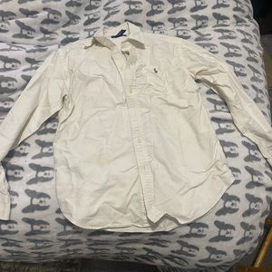 Ralph Lauren 100% cotton White Button Up (machine washable)